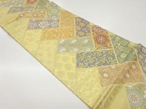 檜垣に花唐草・古典柄模様織出し袋帯